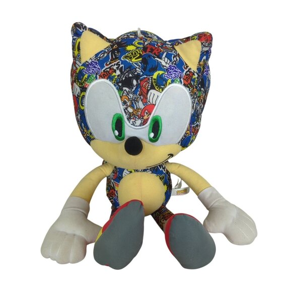 Toy Factory Sonic‎ The Hedgehog Plush Toy 18" Sticker Bomb Design Multicolor - Picture 15 of 15